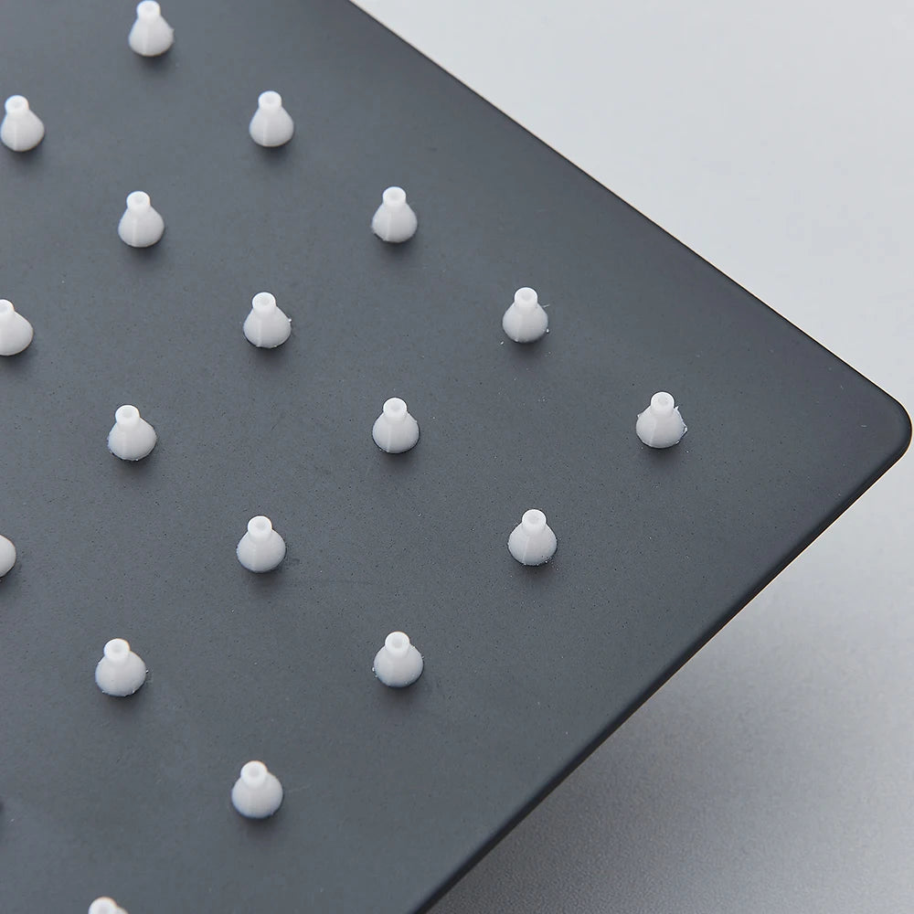 Black Shower Faucets System Bathroom Wall Mounted Rainfall Shower Kit Concealed Embedded Box Hot Cold Water Mixer Tap SUS304 - Vibrant Variety Store