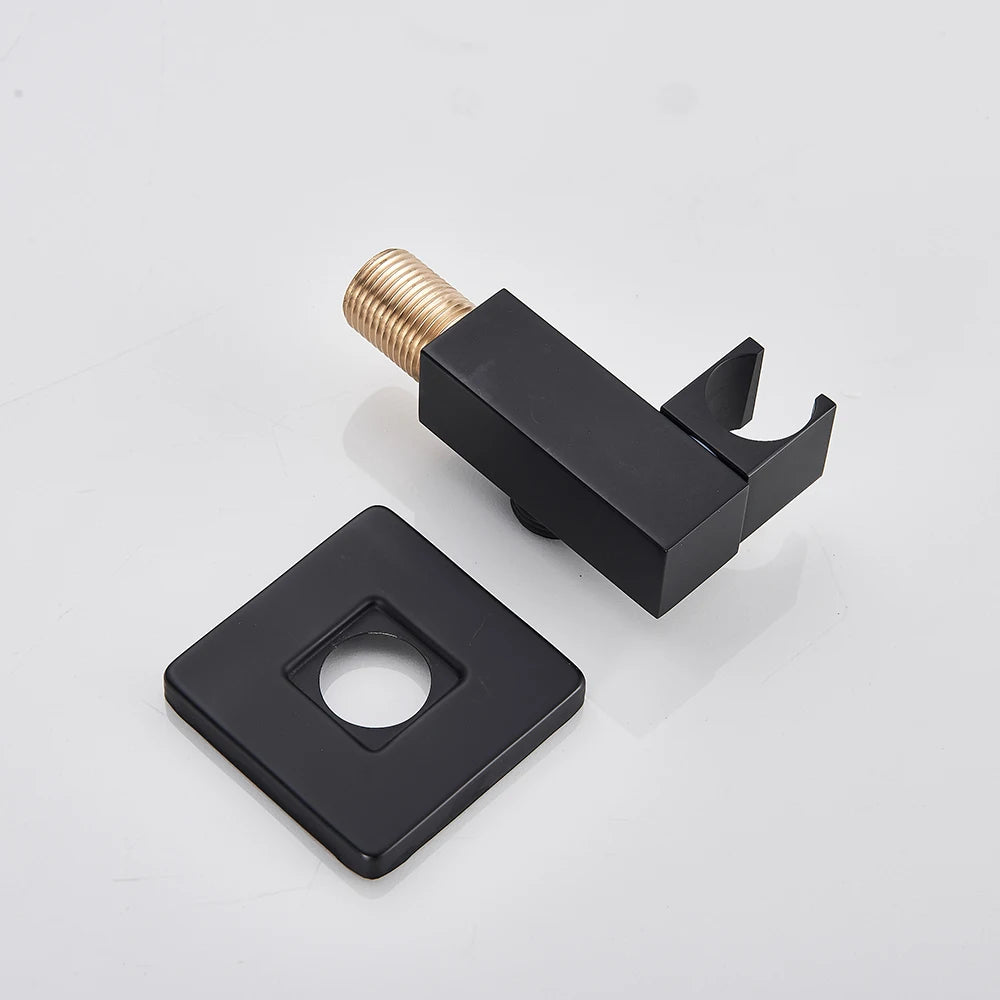 Black Shower Faucets System Bathroom Wall Mounted Rainfall Shower Kit Concealed Embedded Box Hot Cold Water Mixer Tap SUS304 - Vibrant Variety Store