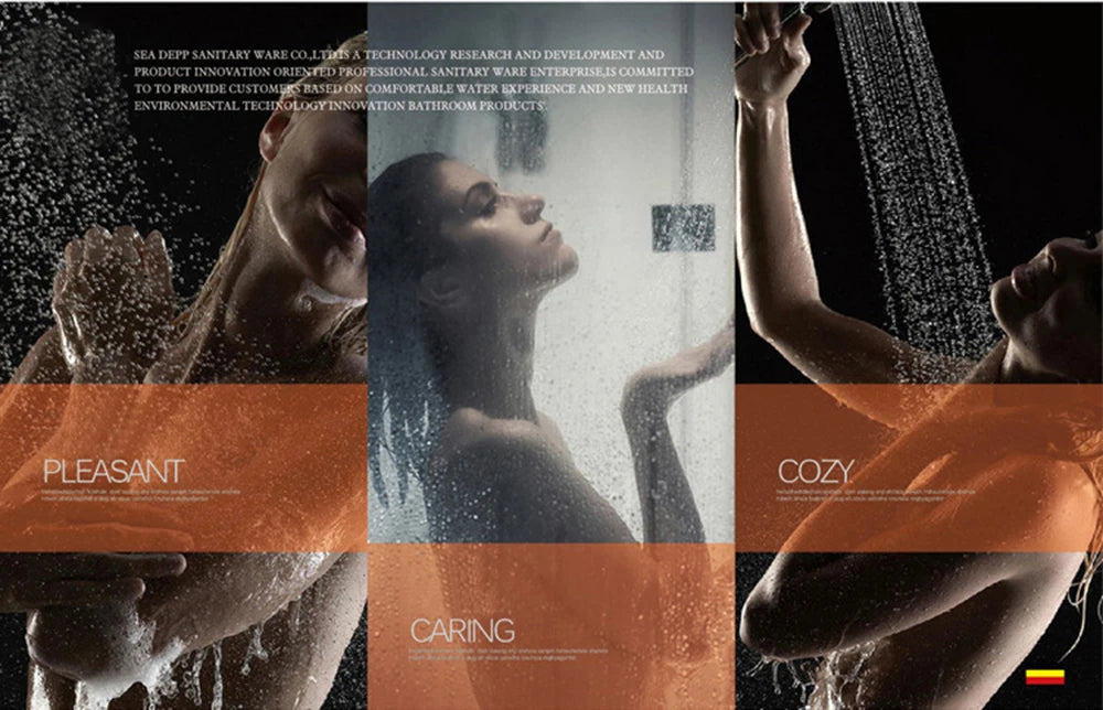 Black Shower Faucets System Bathroom Wall Mounted Rainfall Shower Kit Concealed Embedded Box Hot Cold Water Mixer Tap SUS304 - Vibrant Variety Store