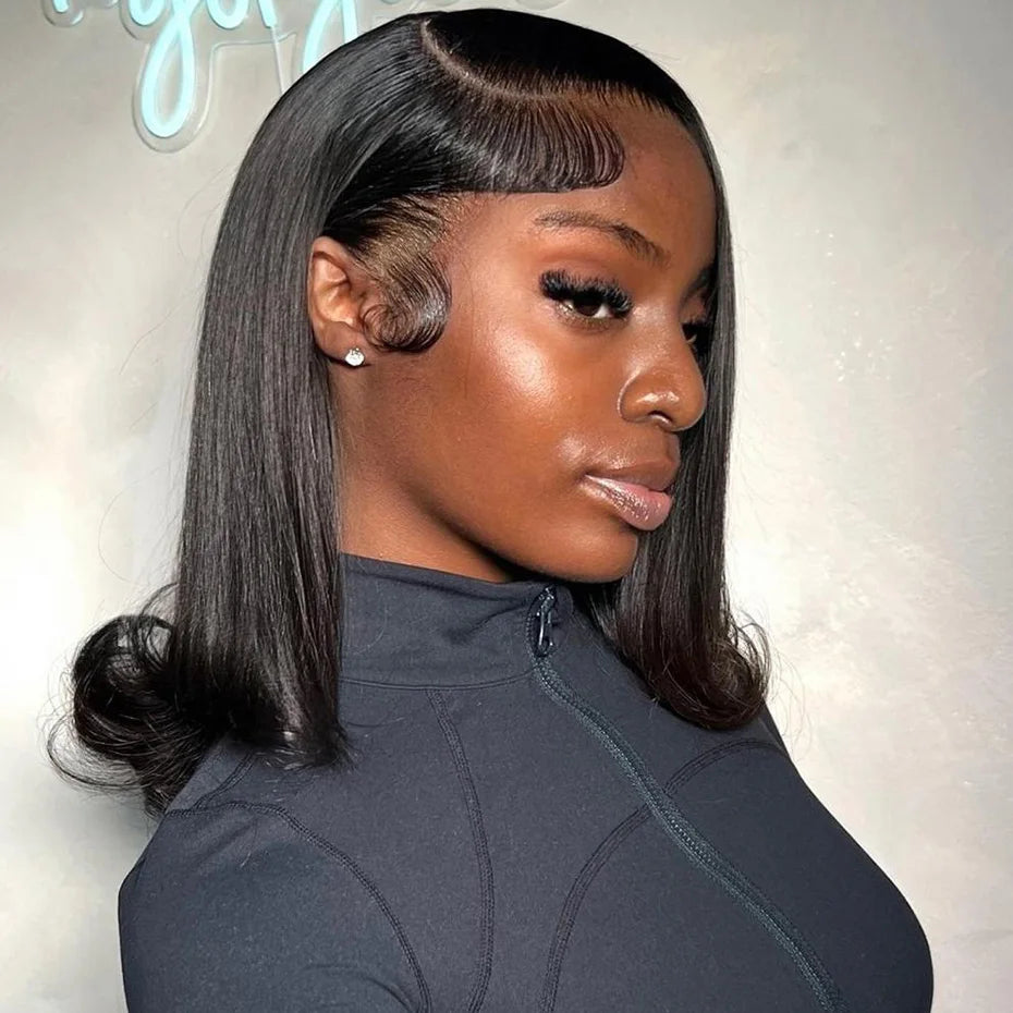 13x4 Bob Wigs Bone Straight Human Hair Wigs 13x6 Lace Frontal Hair Extensions Wig 100 Vietnamese Lace Front Human Hair Wig Black