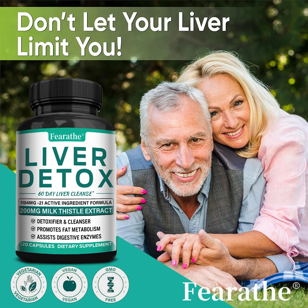 Liver Detox Supplement 1104 Mg Per Serving Cleanse Digestive Enzymes Support Immunity Digestion Fat Metabolism - Vibrant Variety Store