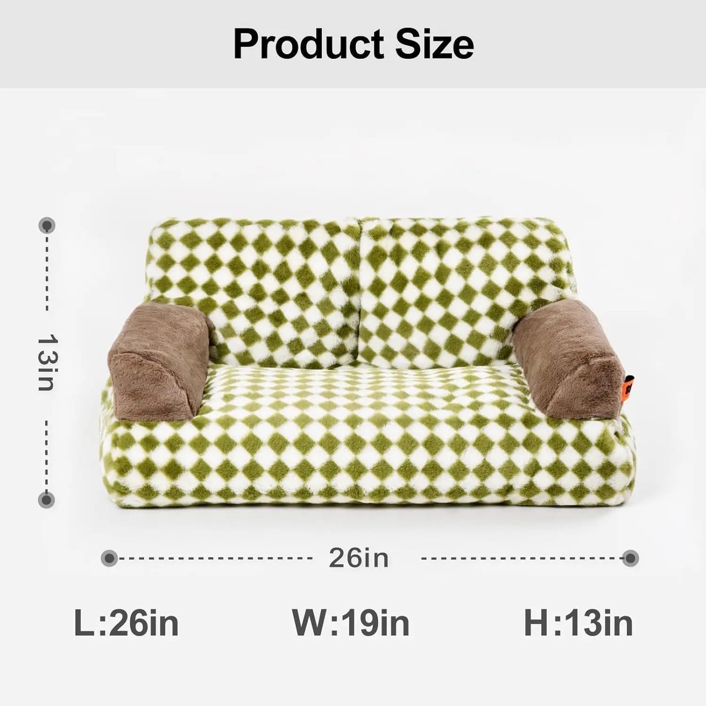 Mewoofun Pet Couch Bed 26x19x13 Inch Washable Cat Bed for Medium Small Dogs and Cats Up to 25 Pounds Fluffy Couch in Black and White - Vibrant Variety Store