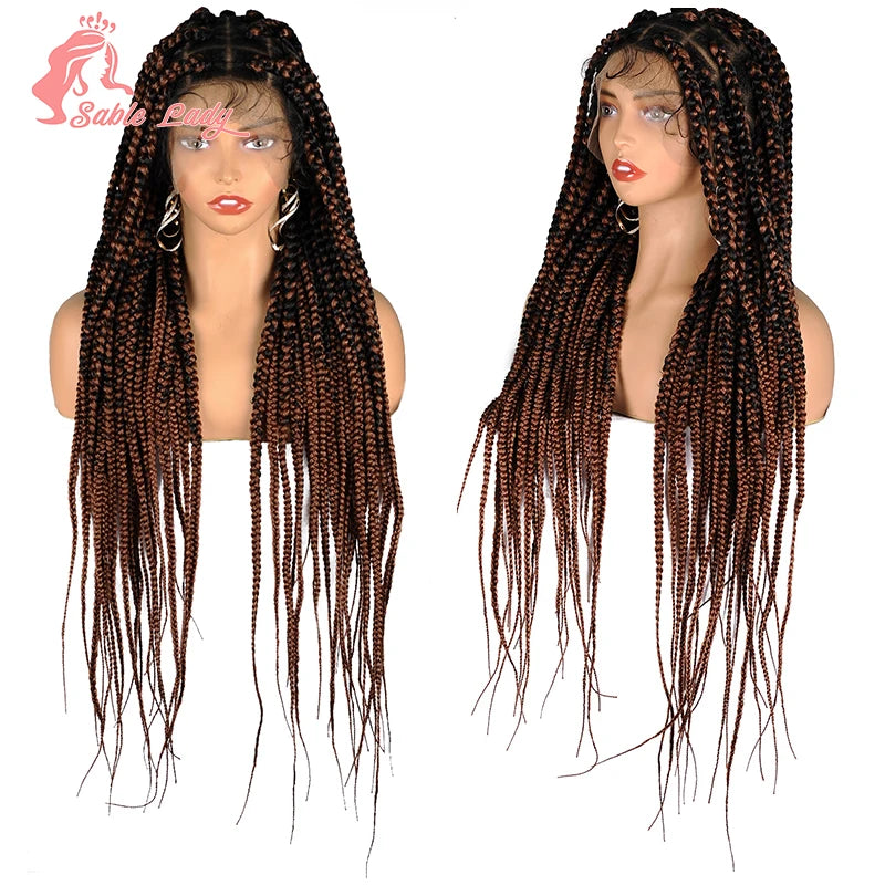 Jumbo Braids Hair Wig Synthetic Full Lace Front Braided Wigs For Black Women Knotless Box Braid Wig Braid African Braiding Hair