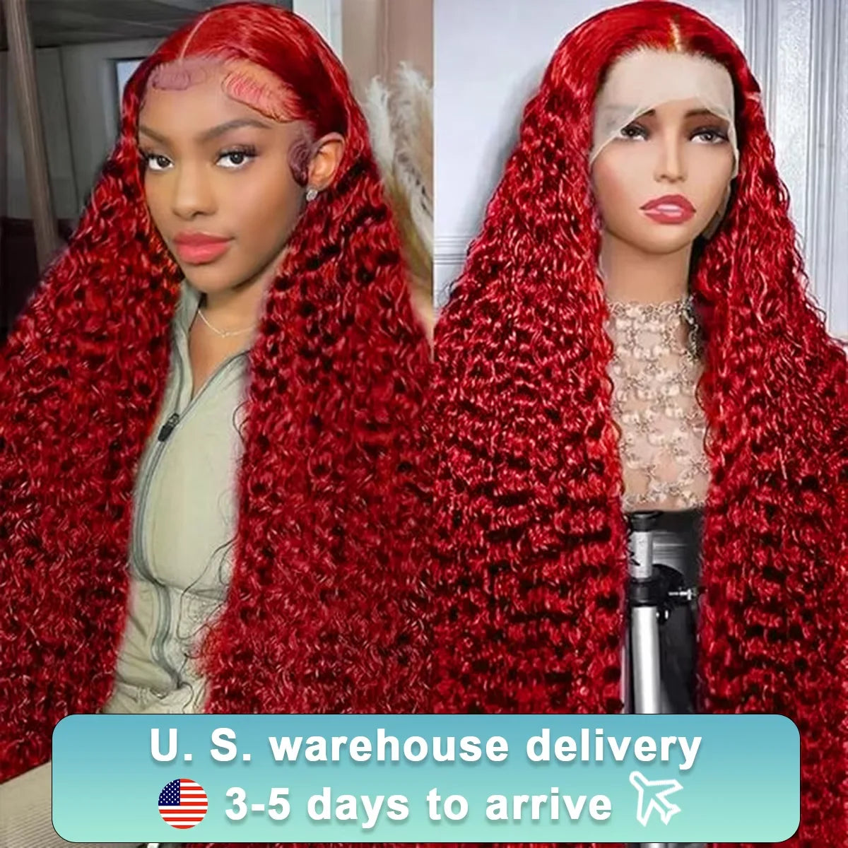 Brazilian 40Inch Deep Wave 13x4 13x6 HD Transparent Human Hair Wig Remy Wet And Wavy Red Closure Curly Wave Lace Frontal Wig