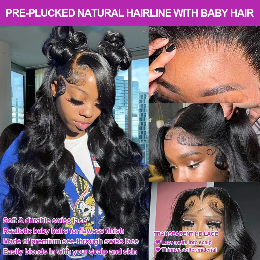 360 Full Lace Wig Human Hair PrePlucked Body Water Wave 13x6 Hd Lace Frontal Wig Brazilian Hair For Black Women 250 Density - Vibrant Variety Store