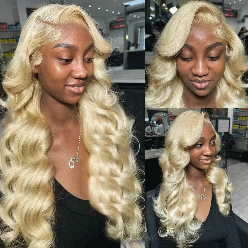 30 36 Inches 613 Blonde Body Wave 13x4 Lace Front Wig Human Hair 13x6 HD Transparent Lace Frontal Brazilian Wigs For Black Women