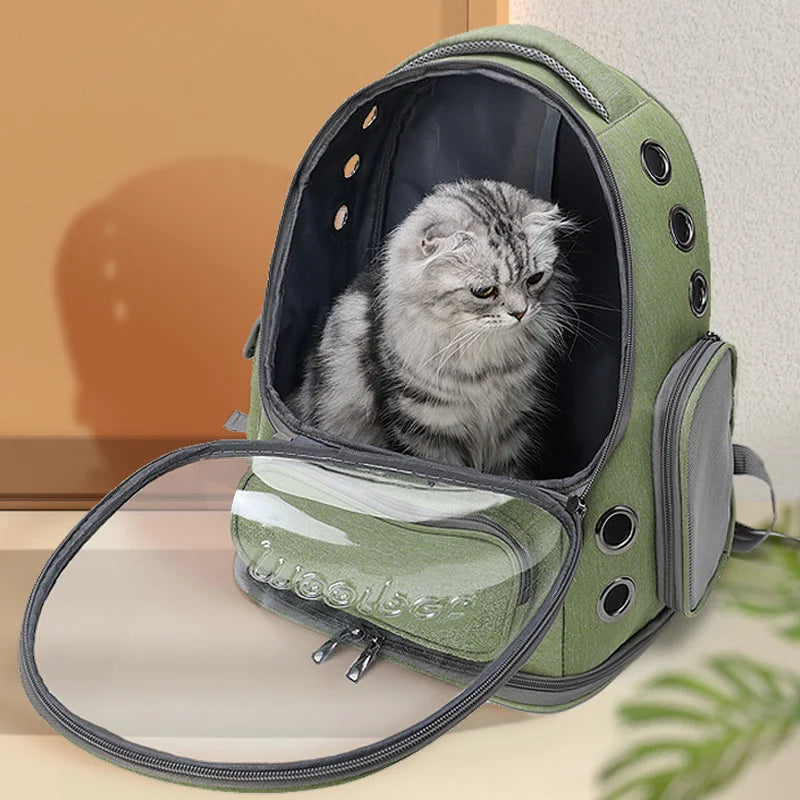 Transparent Pet Cat Carrier Backpack Outdoor Travel Bag for Cats and Small Dogs Breathable Pet Supplies - Vibrant Variety Store