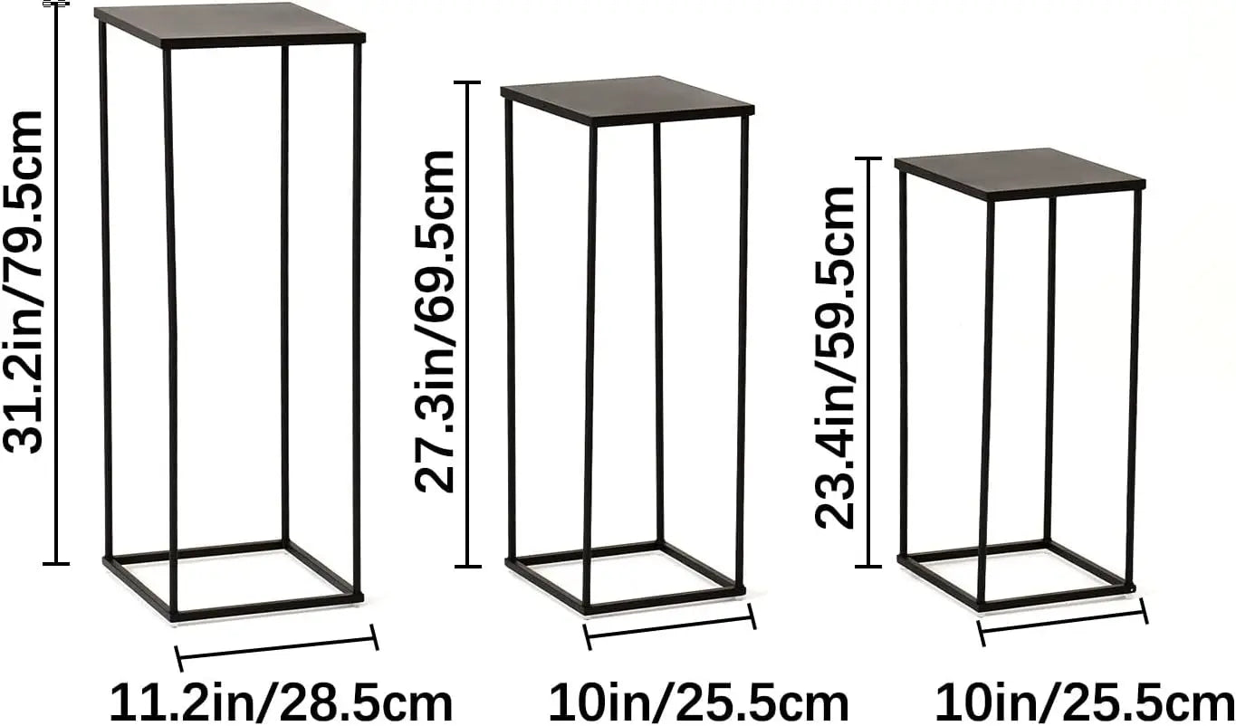 3Pcs Black Wedding Flower Vase  Metal Plant Shelf for Flower Display Corner Planter Pot Rack for Living Room Patio Decor - Vibrant Variety Store