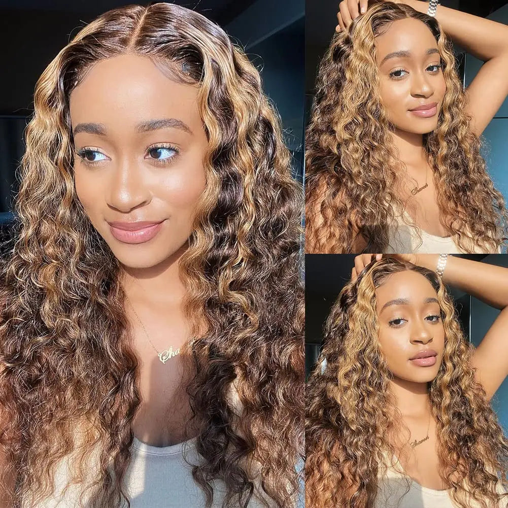 30/36 inch 13x4 Hd Frontal Wig Human Hair Ombro Highlight Deep Wave Piano 13x6 Lace Front Remy 100% Human Hair Wigs 4x4 Closure - Vibrant Variety Store