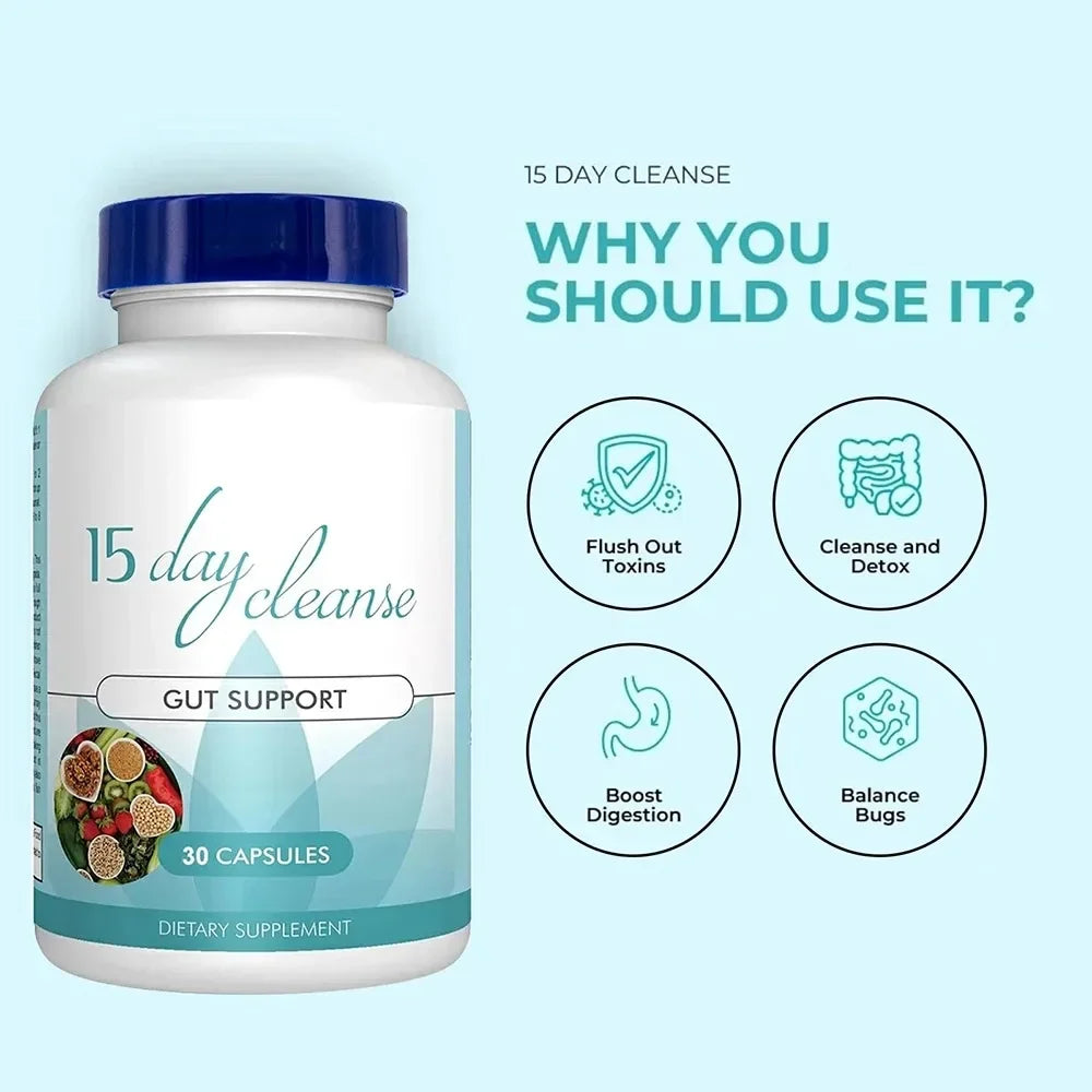 15-day Intestinal Cleansing and Detoxifying Capsules, Targeting The Overall Colon, Digestive Regulation, and Intestinal Health - Vibrant Variety Store