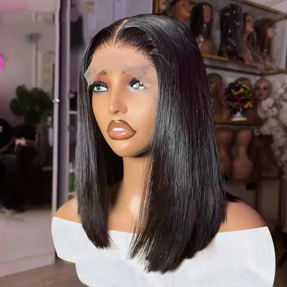 13x4 Bob Wigs Bone Straight Human Hair Wigs 13x6 Lace Frontal Hair Extensions Wig 100 Vietnamese Lace Front Human Hair Wig Black