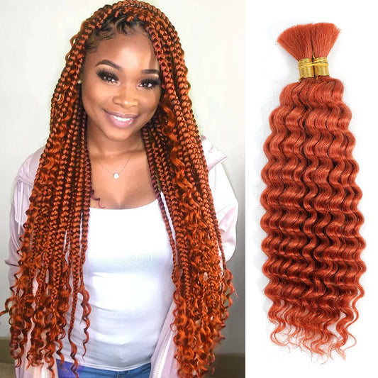 Deep Wave Bulk Human Hair for Braiding No Weft 100g (1 Pack-2 Bundles) Brazilian Virgin Human Hair Braiding Hair For BOHO Braids - Vibrant Variety Store