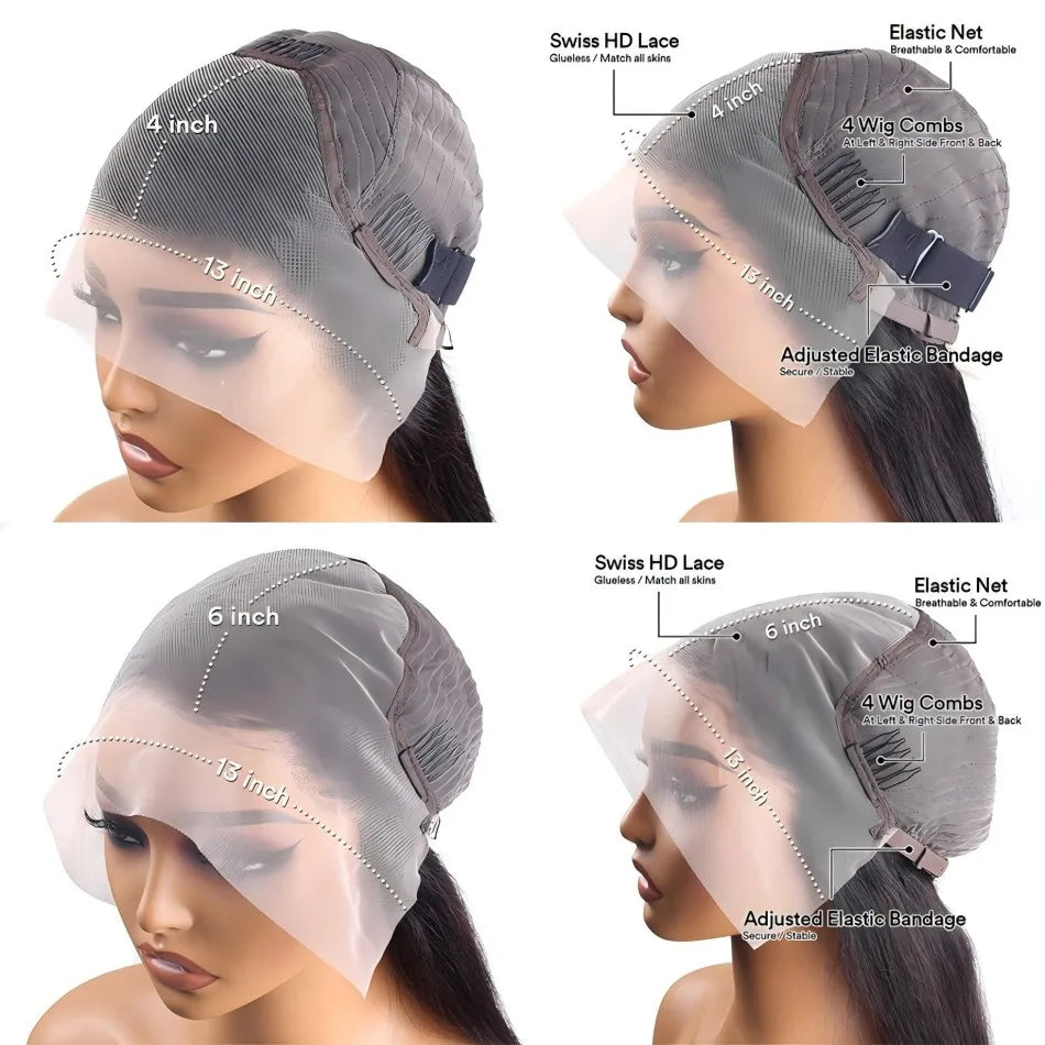 Highlight Ombre Wigs Body Wave Human Hair Wigs 13X4 13X6 Hd Lace Frontal Wig  250 Density 38 Inch 427 Pre Plucked Lace Front Wig - Vibrant Variety Store