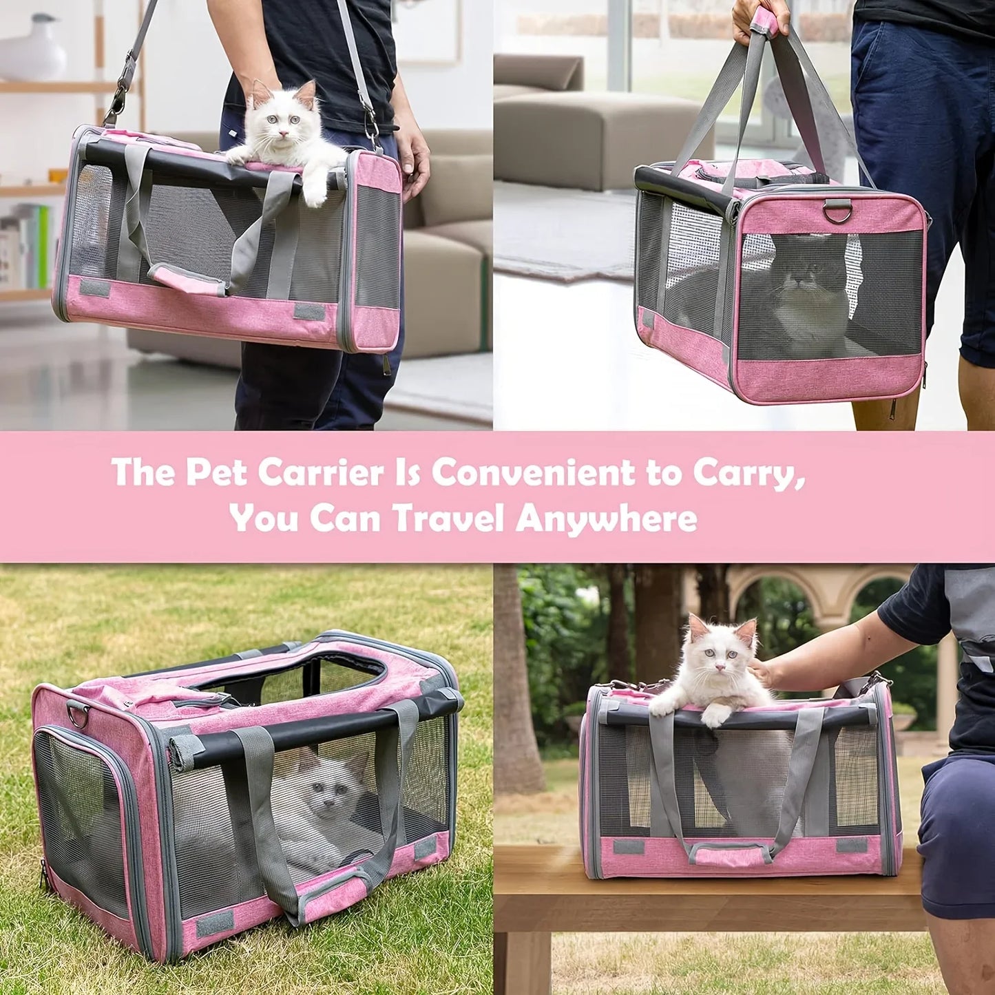 Pet Carrier for Large and Medium Cats Soft-Sided Pet Carrier for Big Medium Cats and Puppy Dog Carriers Cat Carriers - Vibrant Variety Store