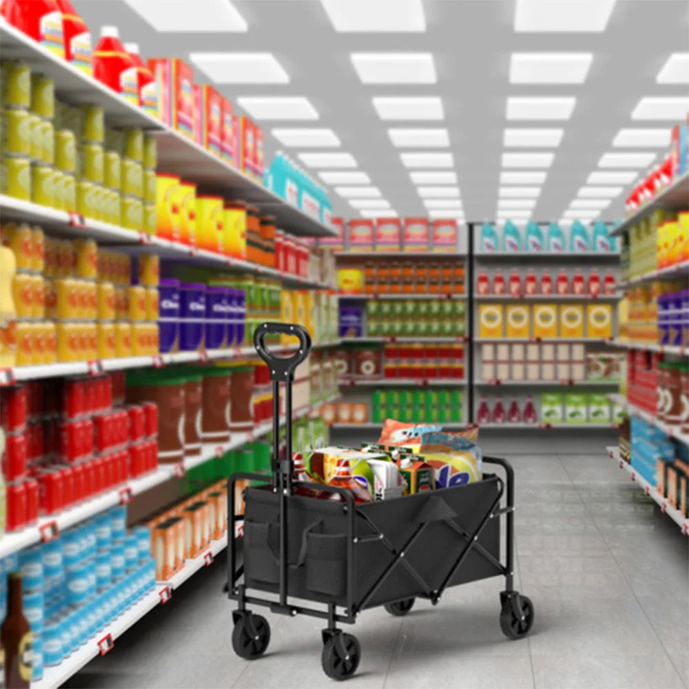 Foldable Garden Wagon Cart Portable Camping Trolley Outdoor Multi Function Utility Wagon for Beach or Shopping - Vibrant Variety Store