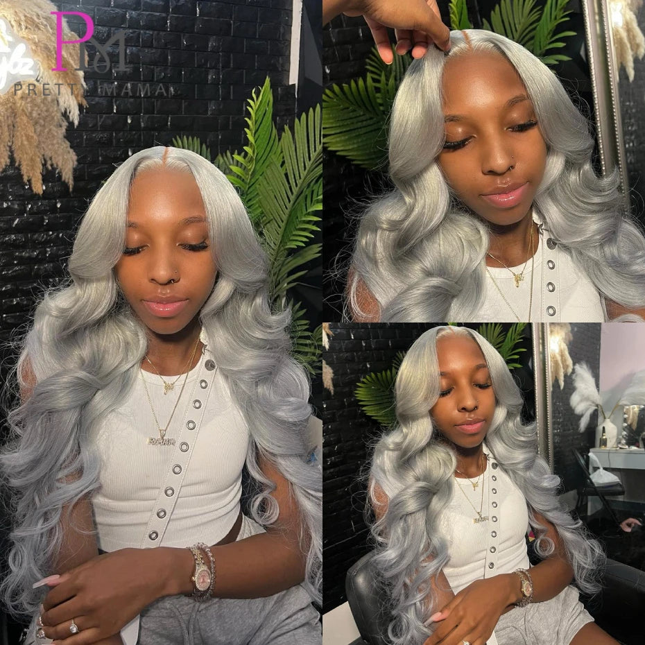 13x6 Cyan Blue Lace Front Wig Body Wave Light Green Lace Front Wig Human Hair Pre Plucked Blonde 613 Lace Frontal Wigs For Women - Vibrant Variety Store