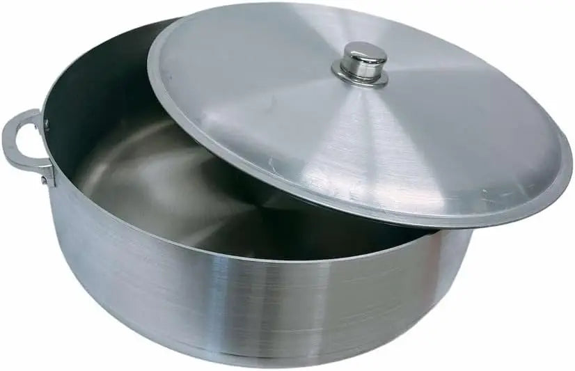 31 Qt Aluminum Caldero Cookware Pot Dutch Oven With Lid Satin Finish - Vibrant Variety Store