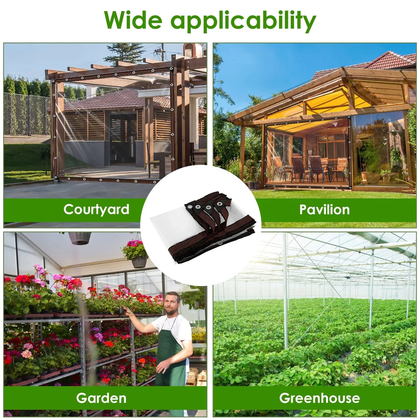 Chicken Coop Cover Transparent Tarpaulin Outdoor Garden Waterproof Run Tarp with Rope Reinforced Edges Chicken Coop Porch Canopy - Vibrant Variety Store