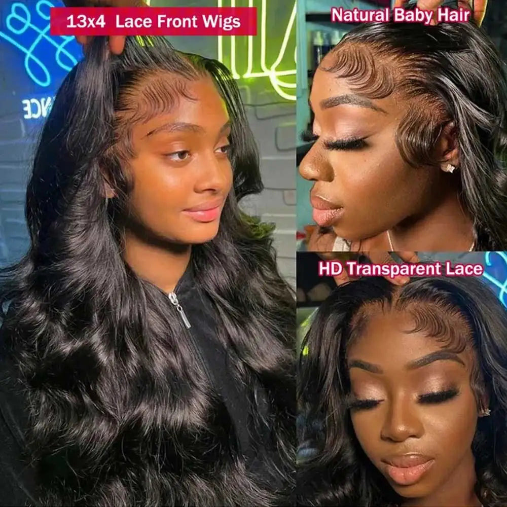40 42 Inch Gluless Body Wave Human Hair Wigs Wear And Go 13x4 13x6 HD Lace Frontal Wigs Remy Curly Lace Front Human Hair Wigs - Vibrant Variety Store