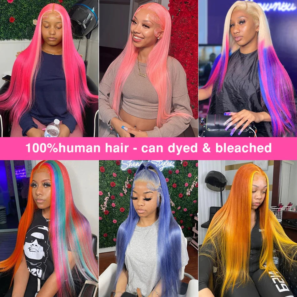 613 Blonde Colored Bone Straight 13x6 Hd Transparent Lace Frontal Human Hair Wigs 30 Inch  High Density Lace Front Wig Brazilian - Vibrant Variety Store
