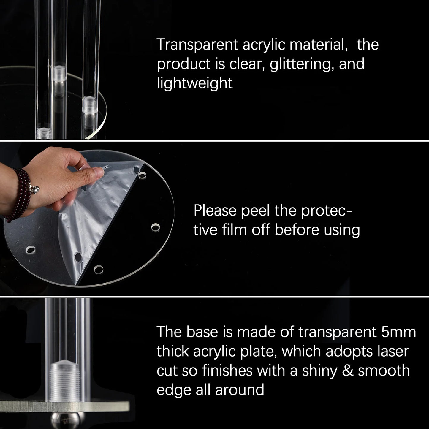 10 Piece Clear Acrylic 6 Arm Candelabra Candle Holders for Wedding Party and Dining Table Decoration - Vibrant Variety Store