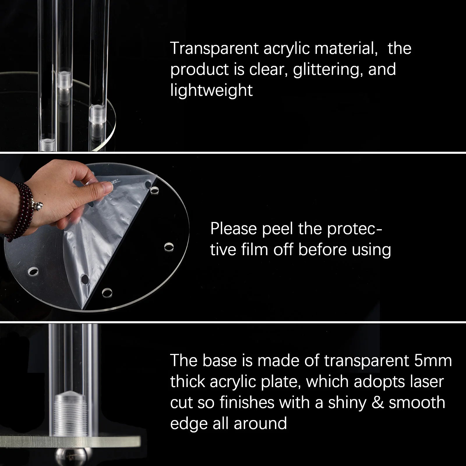 10 Piece Clear Acrylic 6 Arm Candelabra Candle Holders for Wedding Party and Dining Table Decoration - Vibrant Variety Store