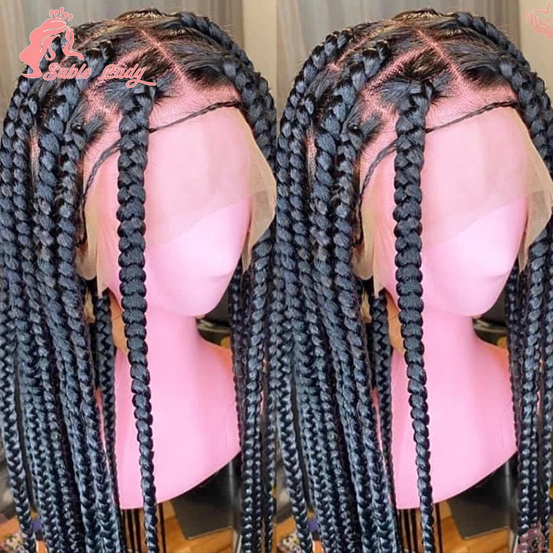 Jumbo Braids Hair Wig Synthetic Full Lace Front Braided Wigs For Black Women Knotless Box Braid Wig Braid African Braiding Hair