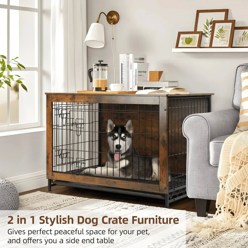 Modern Dog Crate Furniture for Large Dogs Up to 70 Pounds Side End Table Indoor Pet Kennel - Vibrant Variety Store