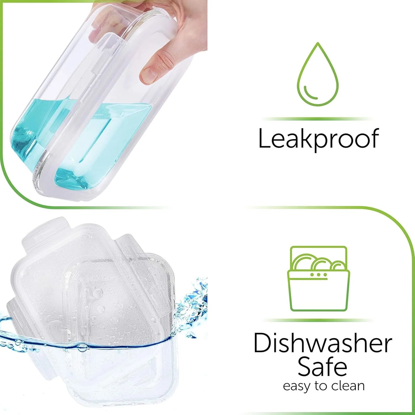 8 Pack 36 Oz Glass Meal Prep Containers - Dishwasher Microwave Freezer Oven Safe - Glass Storage Containers with Lids - Vibrant Variety Store