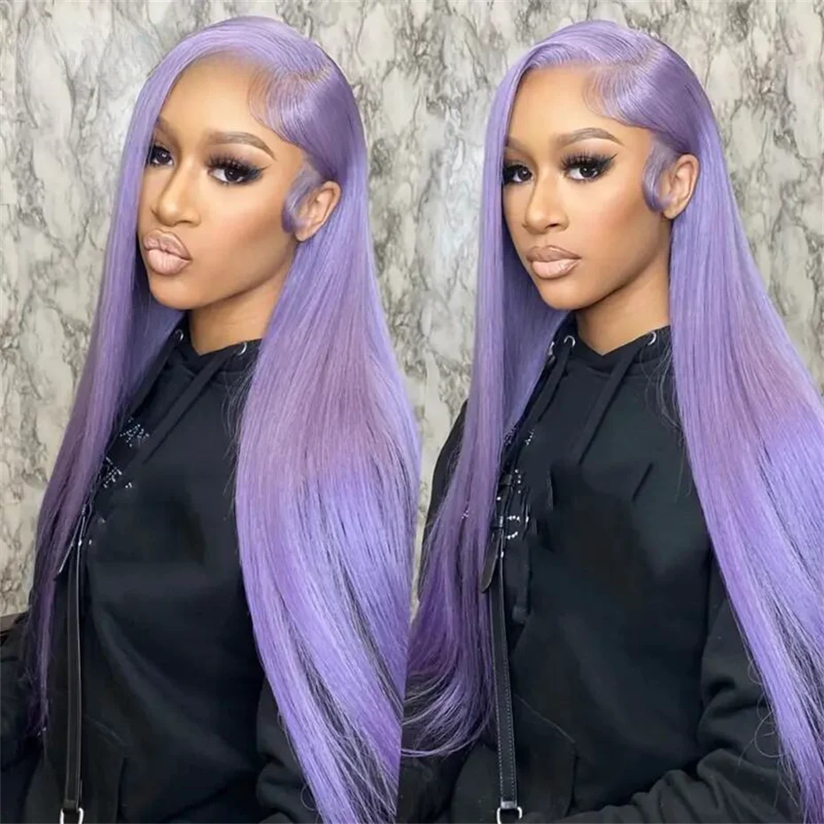30 40 Inch Hot Pink Transparent Lace Front Wig Human Hair 13x6 Purple Green 613 Blonde Lace Frontal Wig Grey Colored Hair Wigs - Vibrant Variety Store