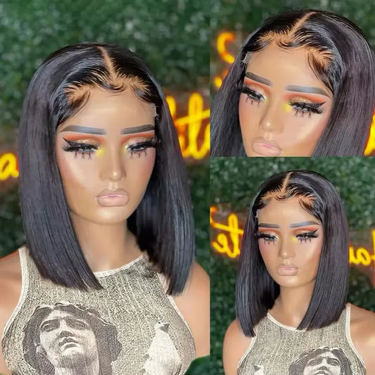 13x4 Bob Wigs Bone Straight Human Hair Wigs 13x6 Lace Frontal Hair Extensions Wig 100 Vietnamese Lace Front Human Hair Wig Black