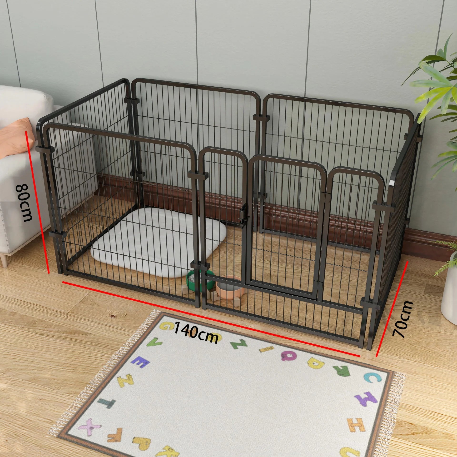 4/6 Panels Dog Fence Playpen Foldable Puppy Exercise Kennel Teddy Animal Escape Barrier Heavy Duty Cage for Dog Cat Rabbit Pet - Vibrant Variety Store