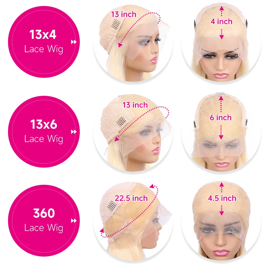 200 Density 613 Hd Lace Frontal Wig 13x4 13x6 360 Blonde Lace Front Human Hair Wigs For Women Preplucked Brazilian Straight Hair - Vibrant Variety Store
