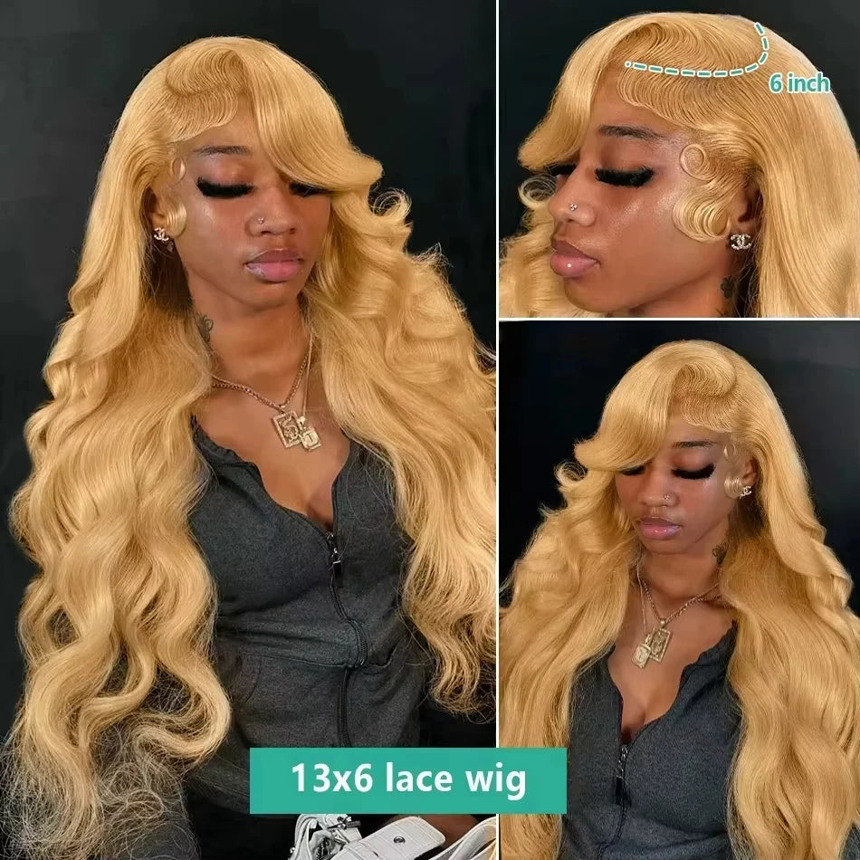 27 Honey Blonde Human Hair Wigs 13X6 Hd Lace Frontal Wig 13x4 Body Wave Human Hair Wigs 250 Density Preplucked Brazilian Wigs - Vibrant Variety Store