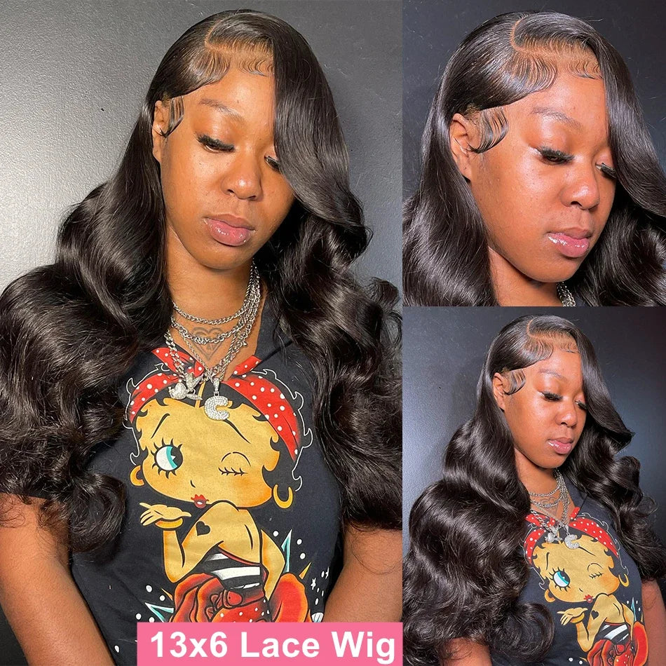 13x4 13x6 Hd Transparent Lace Wigs For BLack Women Pre Plucked Front Hair Wigs 220 Density Body Wave Lace Human Hair Frontal Wig - Vibrant Variety Store