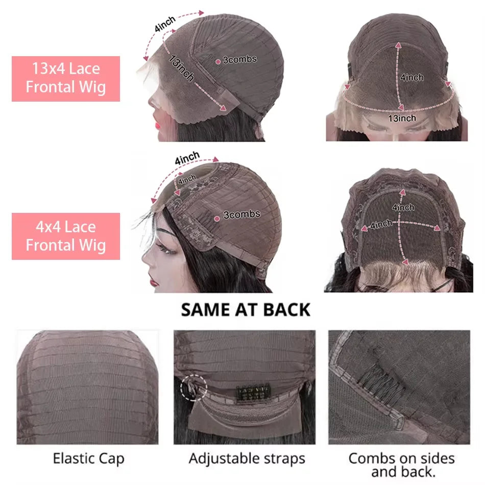 Brazilian 40Inch Deep Wave 13x4 13x6 HD Transparent Human Hair Wig Remy Wet And Wavy Red Closure Curly Wave Lace Frontal Wig