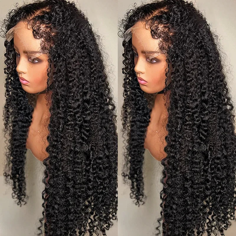 Kinky Curly Wig 4C Edges Baby Hair HD Lace Frontal Wig Human Hair 13x6 13x4 HD Transparent Lace Front Human Hair Wigs for Women - Vibrant Variety Store