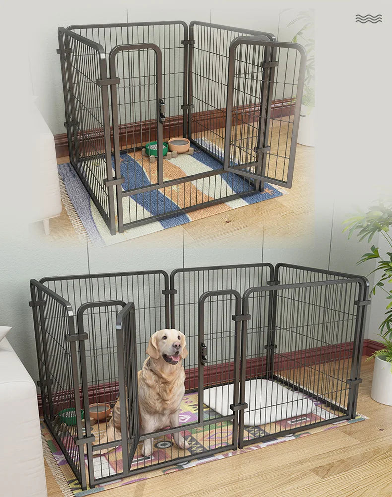4/6 Panels Dog Fence Playpen Foldable Puppy Exercise Kennel Teddy Animal Escape Barrier Heavy Duty Cage for Dog Cat Rabbit Pet - Vibrant Variety Store