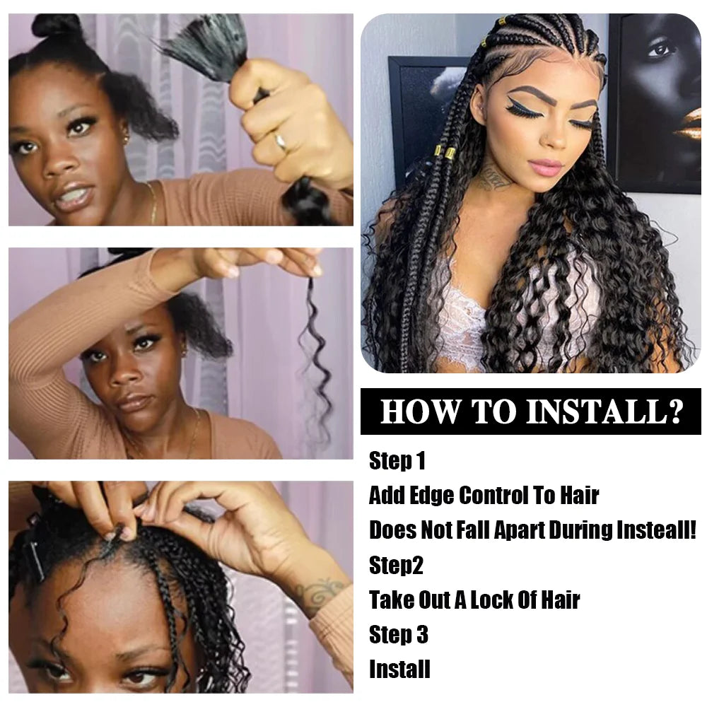 Deep Wave Bulk Human Hair for Braiding No Weft 100g (1 Pack-2 Bundles) Brazilian Virgin Human Hair Braiding Hair For BOHO Braids - Vibrant Variety Store