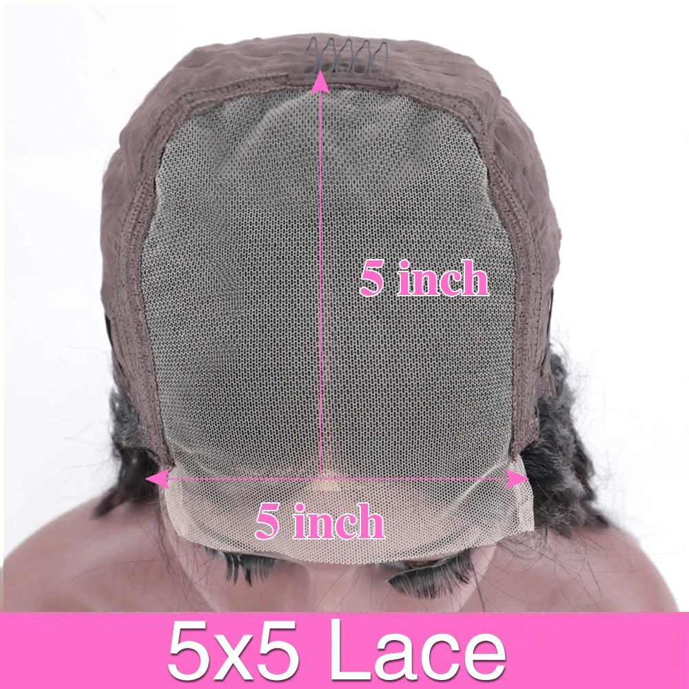 13x6 HD Transparent Bone Straight Lace Frontal Wigs 5x5 Glueless Wear and Go Human Hair Wig 220 Density for Women 30 40 Inch - Vibrant Variety Store