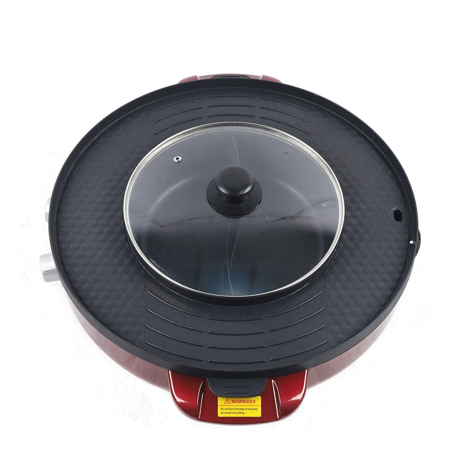 2200W 2 in 1 Electric Smokeless Grill and Hot Pot BBQ Grill Shabu Pot 110V - Vibrant Variety Store