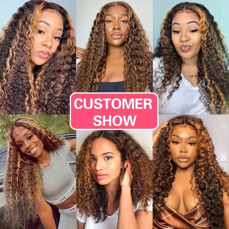 30/36 inch 13x4 Hd Frontal Wig Human Hair Ombro Highlight Deep Wave Piano 13x6 Lace Front Remy 100% Human Hair Wigs 4x4 Closure - Vibrant Variety Store