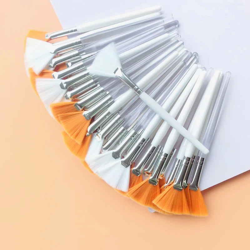 Fan Shape Foundation Makeup Brushes Set of 10 20 50 Pieces Multifunctional Facial Mask Brush Essential Oil Application Beauty Tools - Vibrant Variety Store