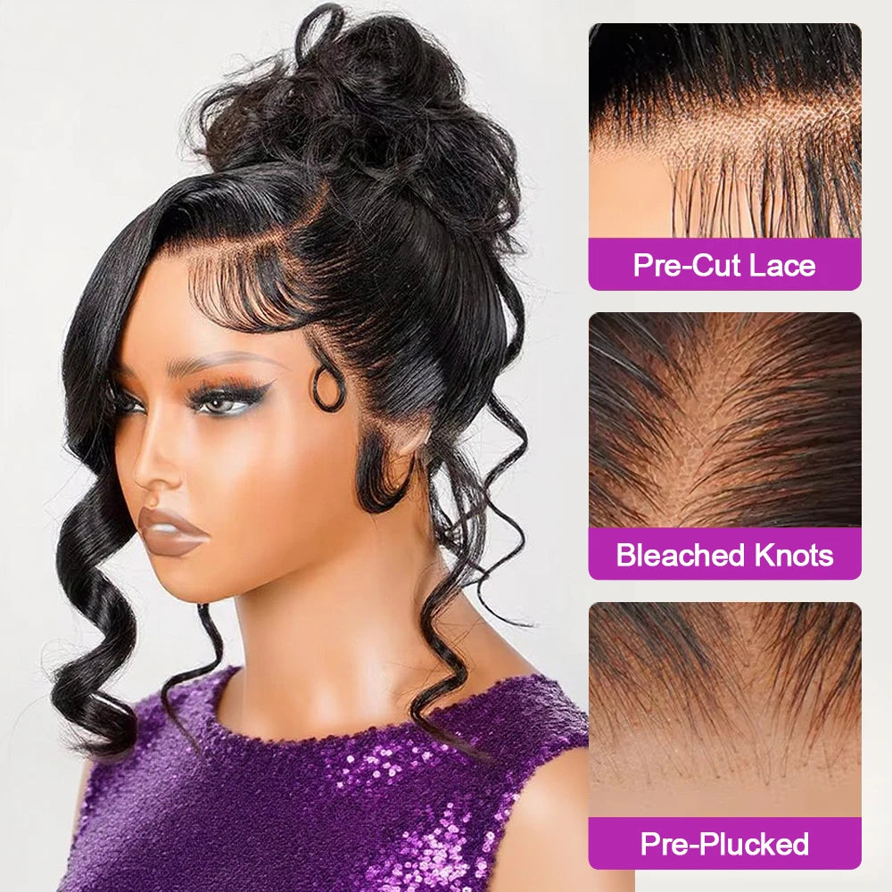 360 Full Lace Wig Human Hair PrePlucked Body Water Wave 13x6 Hd Lace Frontal Wig Brazilian Hair For Black Women 250 Density - Vibrant Variety Store