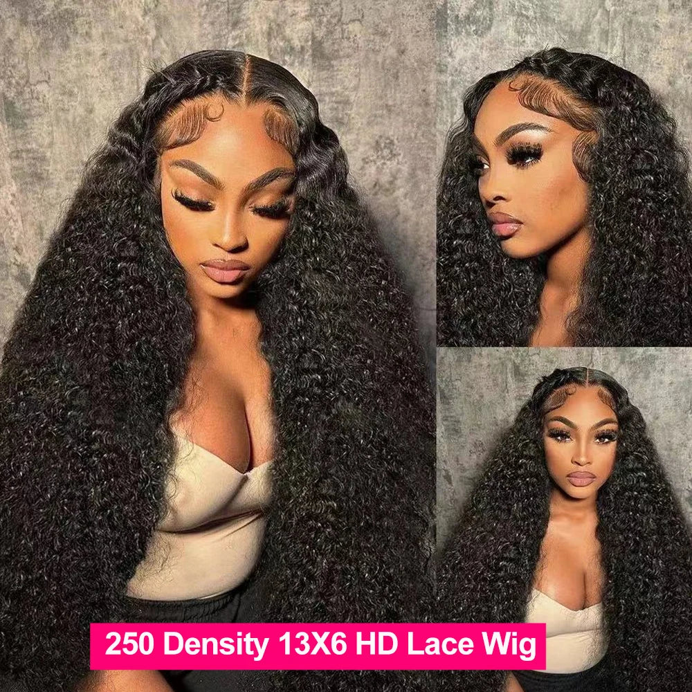 30 Inch Deep Wave 13x6 HD Lace Front Wig 250 density Water Wave 360 13x4 Lace Frontal Wigs 6x6 Closure Glueless Wig Human Hair