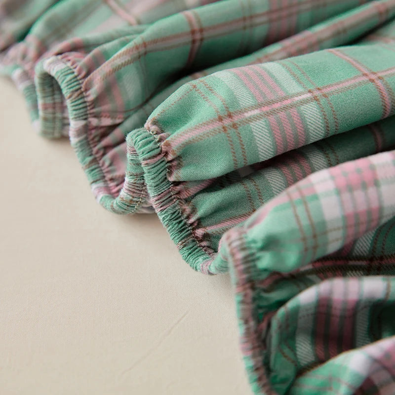 Cotton Fitted Sheet with Elastic Bands Non Slip Adjustable Mattress Cover for Double King Bed Non-Slip 140x200 160x200 200x200cm - Vibrant Variety Store