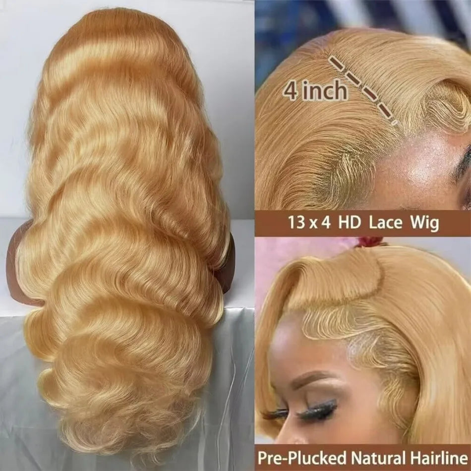 27 Honey Blonde Wig Human Hair 13x6 Hd Lace Frontal Wig 250 Density  Body Wave Lace Front Wig 13x4 Honey Blonde Human Hair Wigs - Vibrant Variety Store