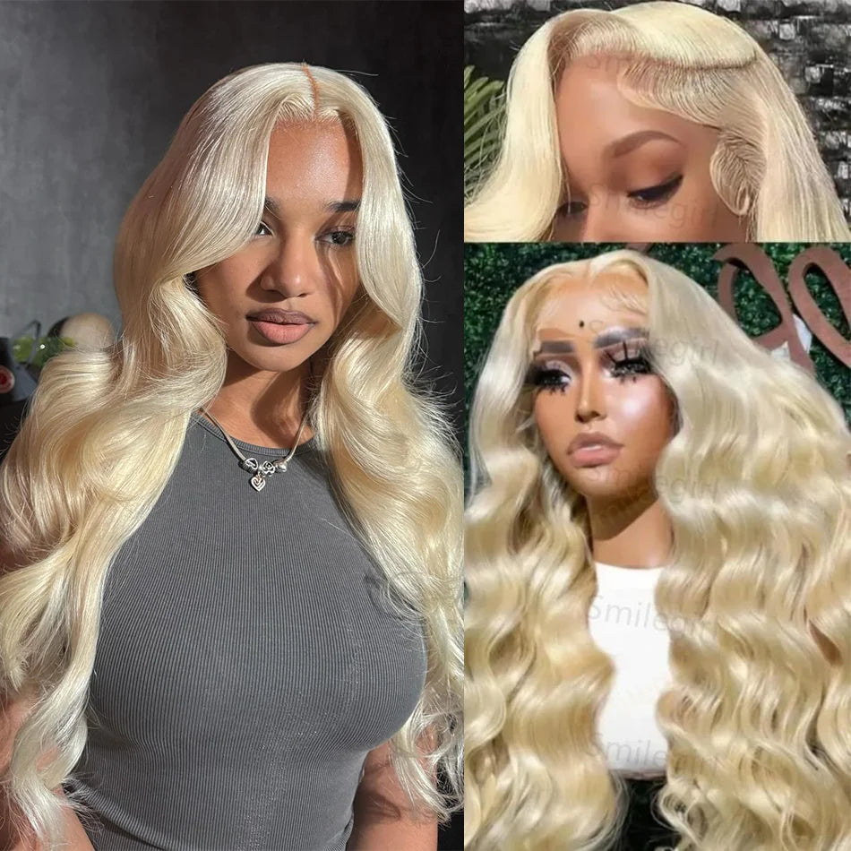 Blonde Human Lace Front Wig 613 Hd Lace Frontal Wig 13X6 Body Wave Human Hair Wigs For Women Pre Plucked 30 32 Inch 220 Density - Vibrant Variety Store