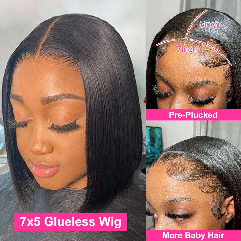 CEXXY Wear And Go Glueless Bob Wig Human Hair 13x4 13x6 HD Lace Frontal Human Hair PrePlucked No Glue Pre Cut Ready To Wear Wig - Vibrant Variety Store