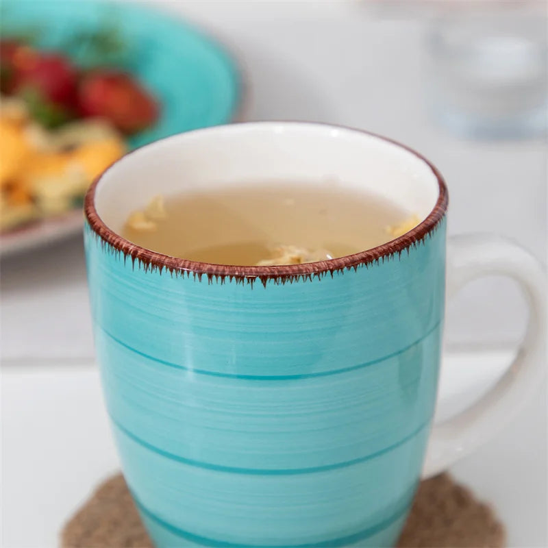 16Pcs Porcelain Dinnerware Set Vintage Ceramic Plate Set with Dinner Plate/Dessert Plate/Bowl/Mug Set Ceramic Dishware Dishes - Vibrant Variety Store